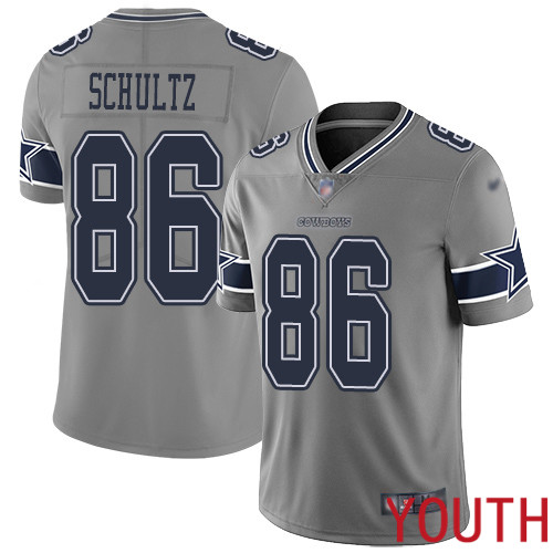 Youth Dallas Cowboys Limited Gray Dalton Schultz #86 Inverted Legend NFL Jersey->youth nfl jersey->Youth Jersey